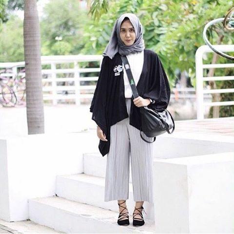 Inspirasi Padu Padan Celana Kulot untuk Hijabers Muslim 