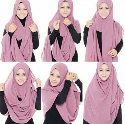 Cara Memakai Jilbab Pashmina Diamond