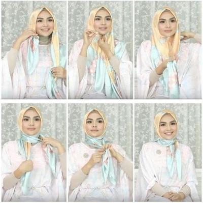 Tutorial Hijab Segi Empat Simple Ala Laudya Chintya Bella