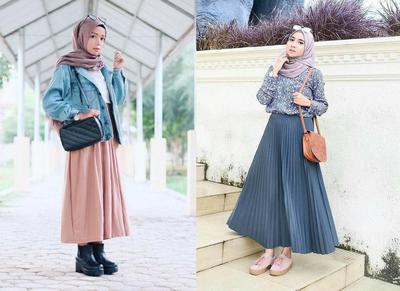 Ootd Hijab Casual Rok