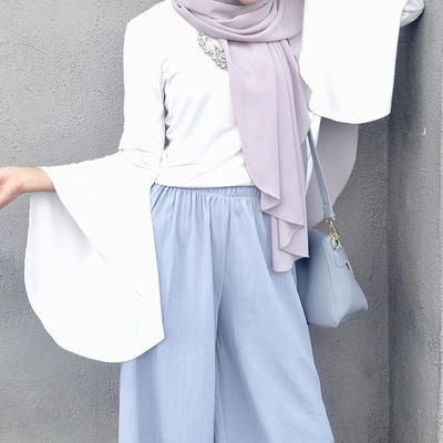 Jilbab Segi Empat Warna Abu Abu