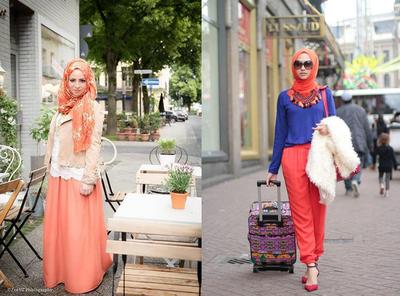 Paduan Jilbab Untuk  Baju  Warna  Orange 