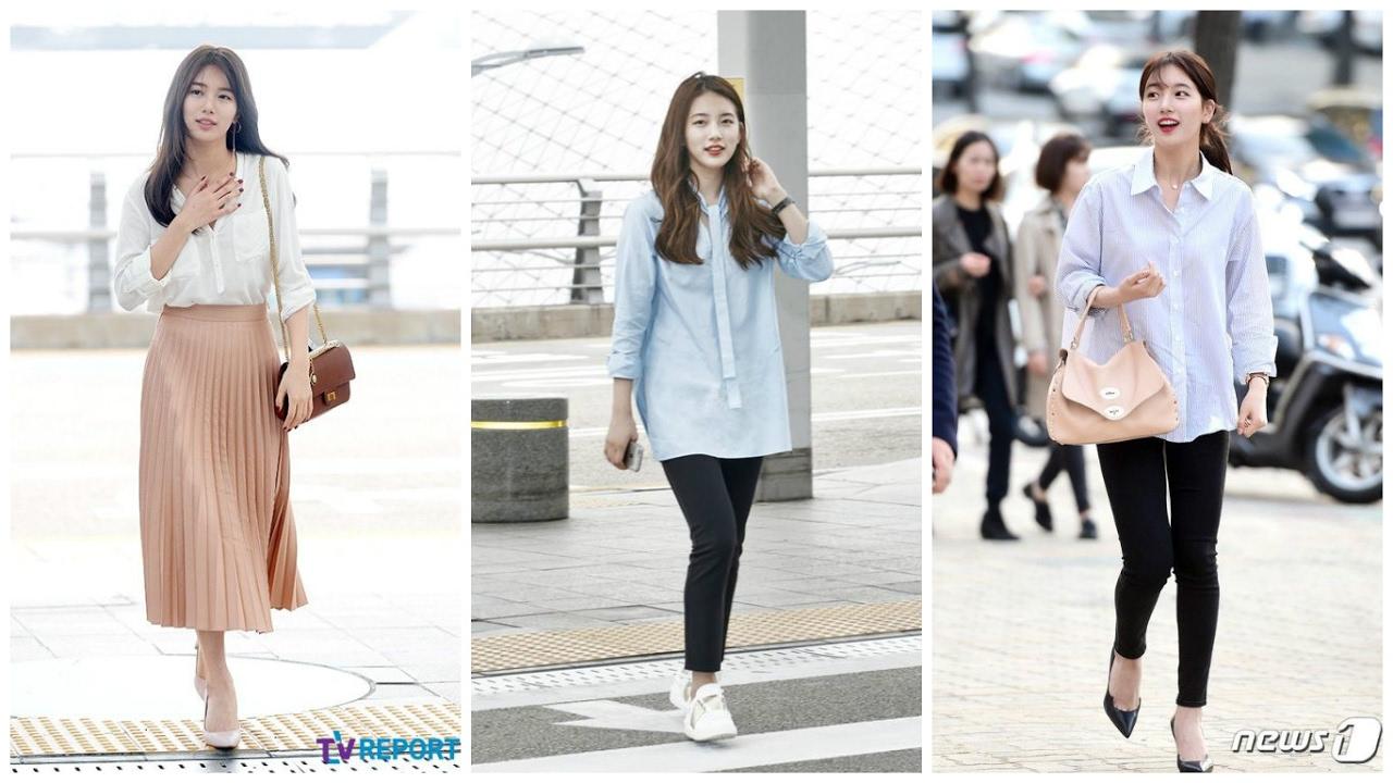 Tetap Stylish Meskipun Penerbangan Pagi Gaya Fashion Airport Suzy