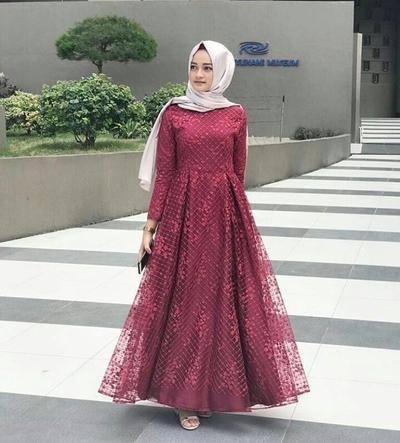  Baju Merah Hijab Warna Apa Model Gamis