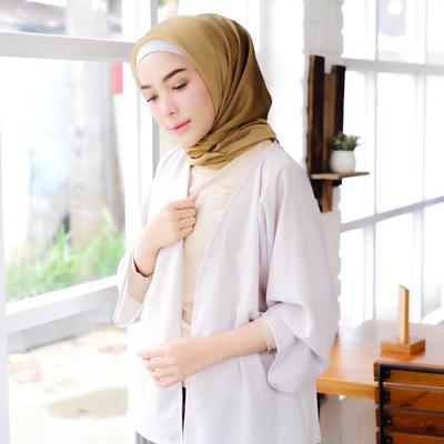 Jilbab Warna  Coklat  Voal Motif