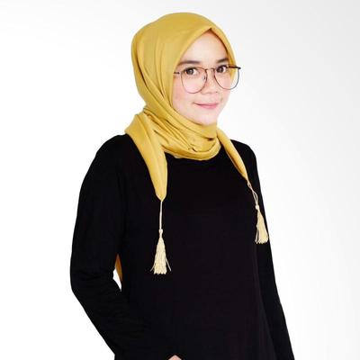 Jilbab Segi Empat Warna Kuning Kunyit