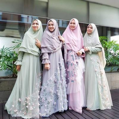 30+ Ide Keren Hijab Syari Untuk Pesta