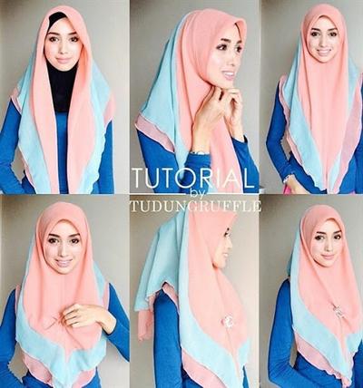 Tutorial Hijab Segi Empat Motif