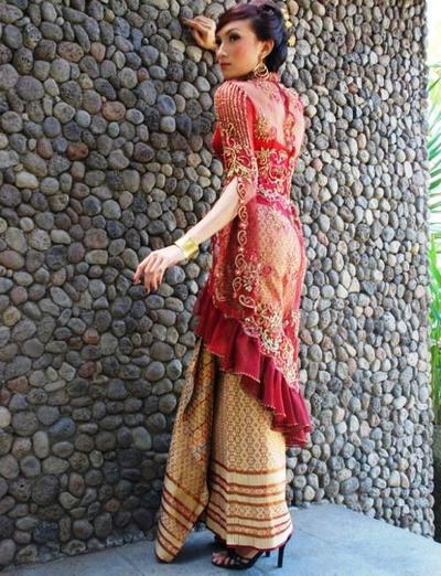 Model Baju  Gamis Songket  Kombinasi  Brokat 