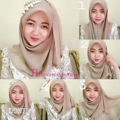 Gaya Hijab Pesta Segi Empat Model Jilbab