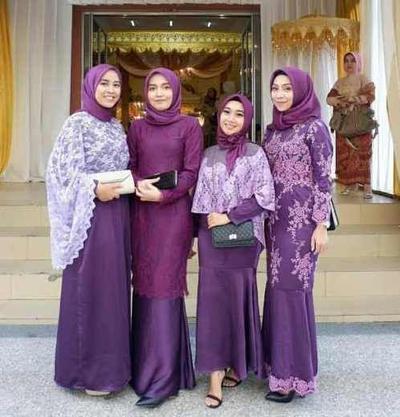 baju gamis ungu cocok  jilbab warna  pintar