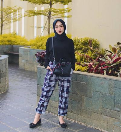 35 Ide Style Ootd  Hijab  Celana  Kotak  Kotak  My Red Gummi 