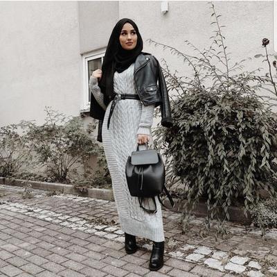 Edgy with Knit Dress